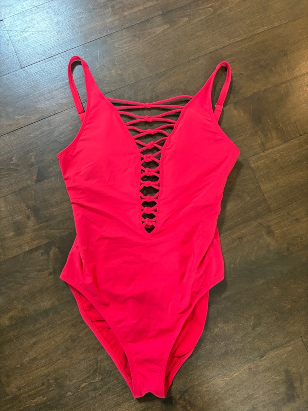 Bleu Rod Beattie red Lace-Up One-Piece Swimsuit, 8